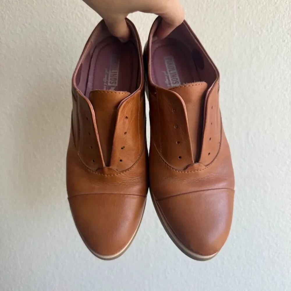 Pikolinos Pyrgos Laceless Slip On Oxford Shoes in Tan Brown Leather size 36 - Picture 2 of 13